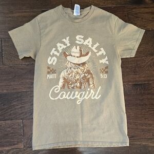 Stay Salty Cowgirl T-Shirt - Tan